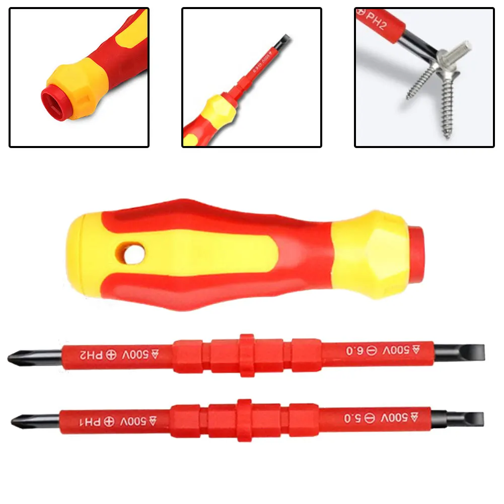 

3 PCS/Set Multi-Purpose Electricians Slotted Cross Screwdriver Bit 3 In 1 Insulated Screwdriver PH1 PH2 Hand Repairing Tools