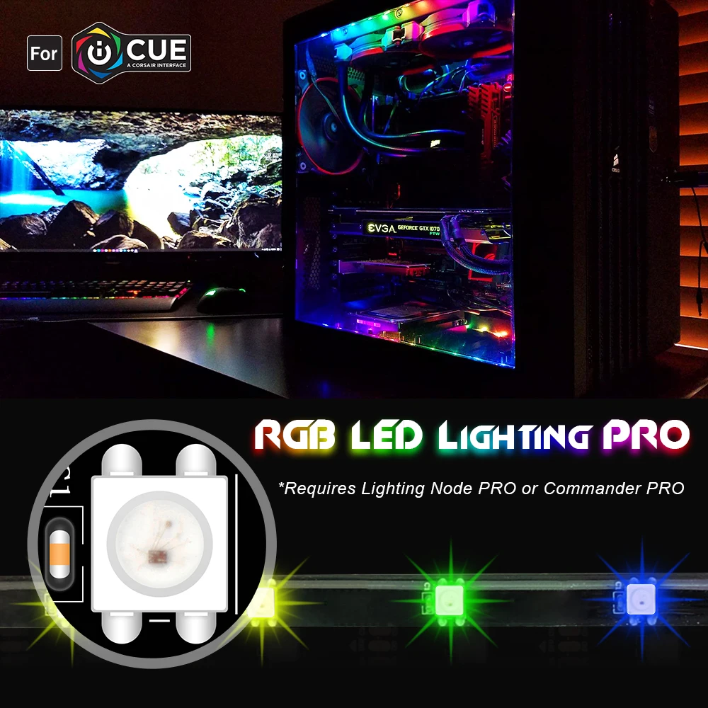 COOLO For Corsair iCUE RGB LED Lighting PRO Expansion Kit, PC Case LED  Strips,need Corsair