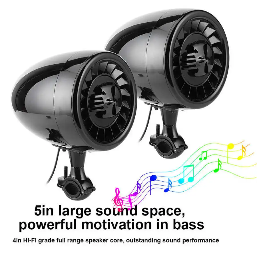 5in Bluetooth Speaker Waterproof Bass Audio System Aux Mp3 For