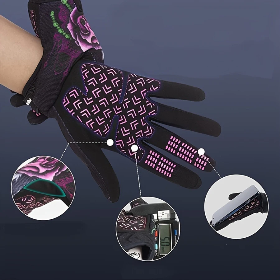 Cycling Gloves Full Finger Touch Screen Motorcycle Gloves Ghost Claw Joker Skull Gloves For Mountain Bike and Riding 6