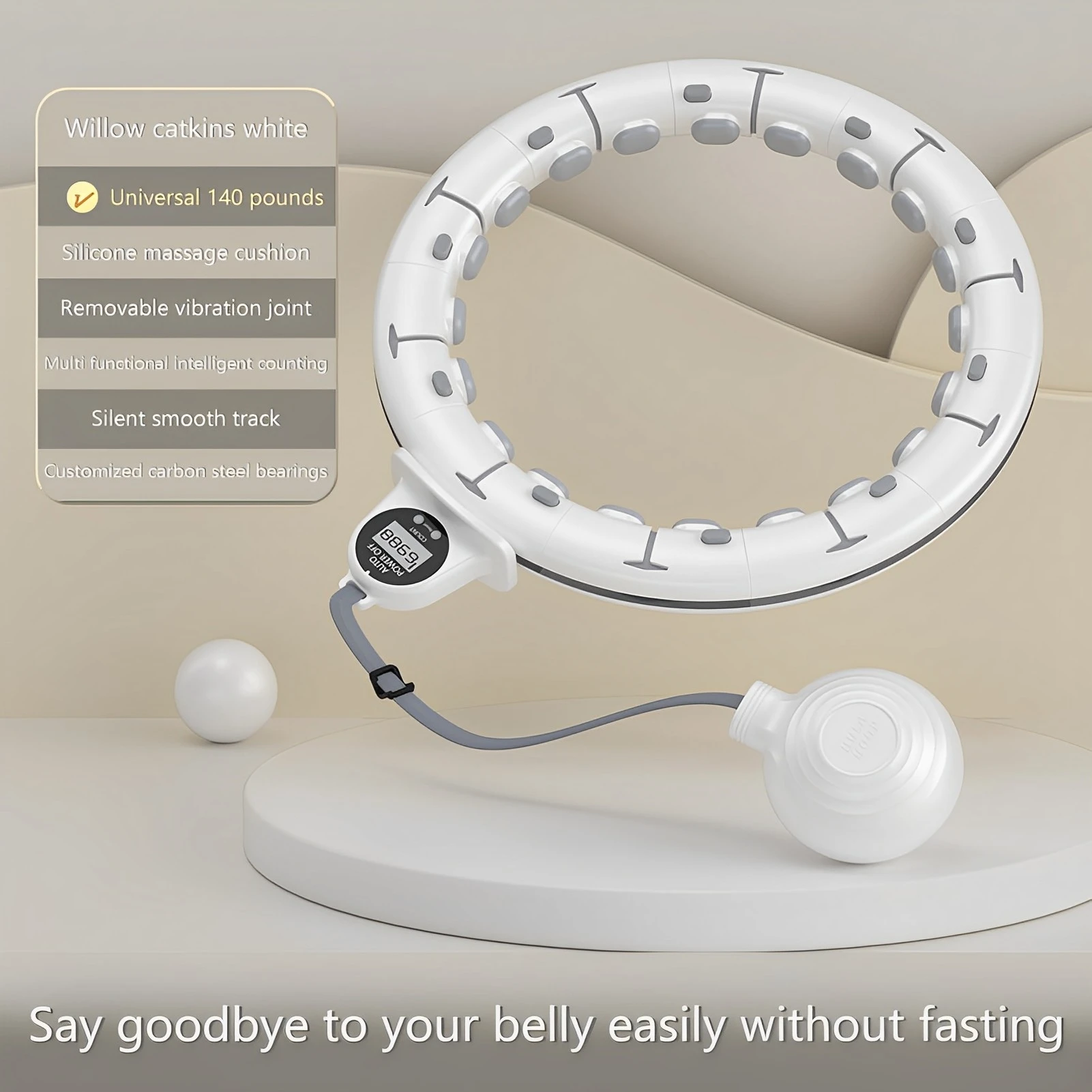 Smart Weighted Workout Hoop Silent Smart Fitness Hoop with Detachable Links Great for Adults and Beginners