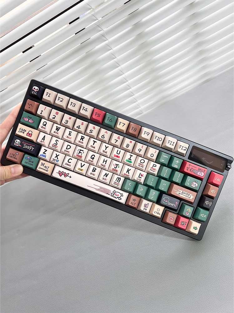 ECHOME-PBT Custom Retro Keyboard Cap Set, Rua
