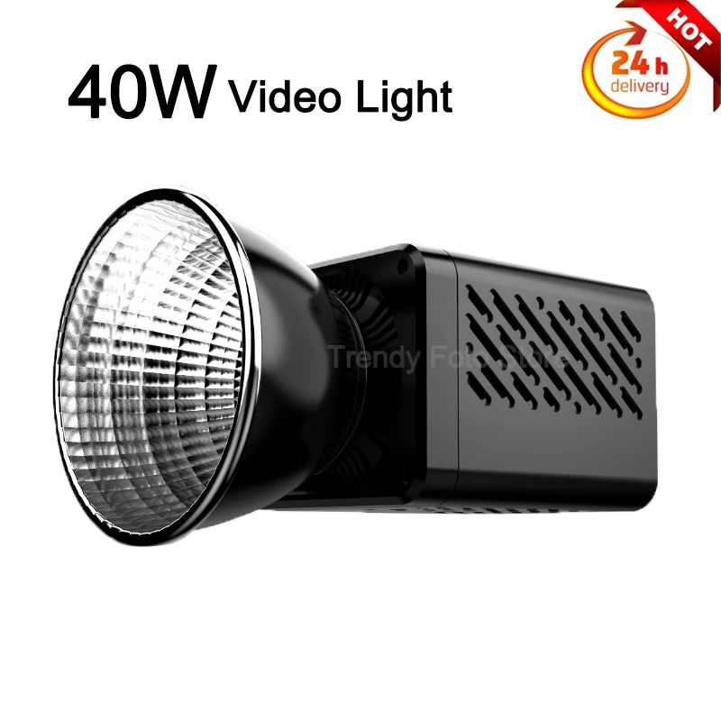 

40W COB Video Light 2500K-6500K Professional Photography Lighting Portable Pocket Light Bowens Mount for Video Shooting