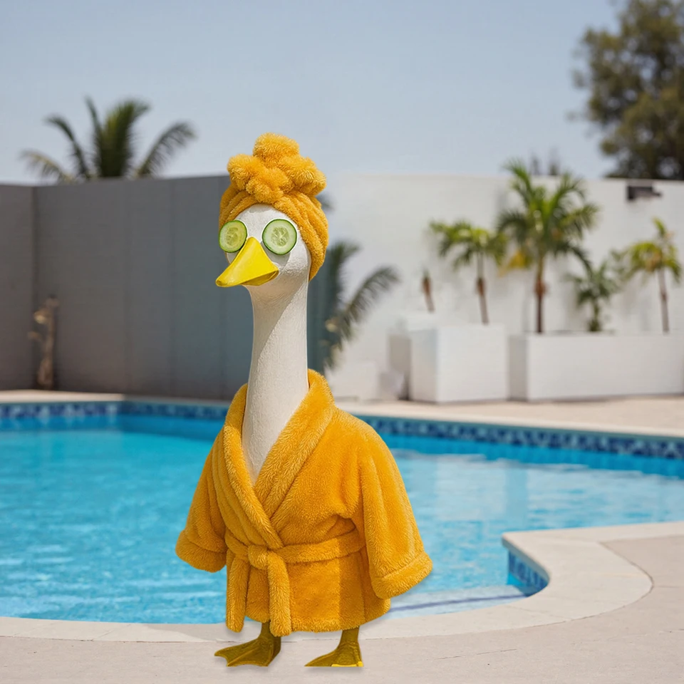 Cozy Goose Bathrobe Shower Cap Cucumber Set