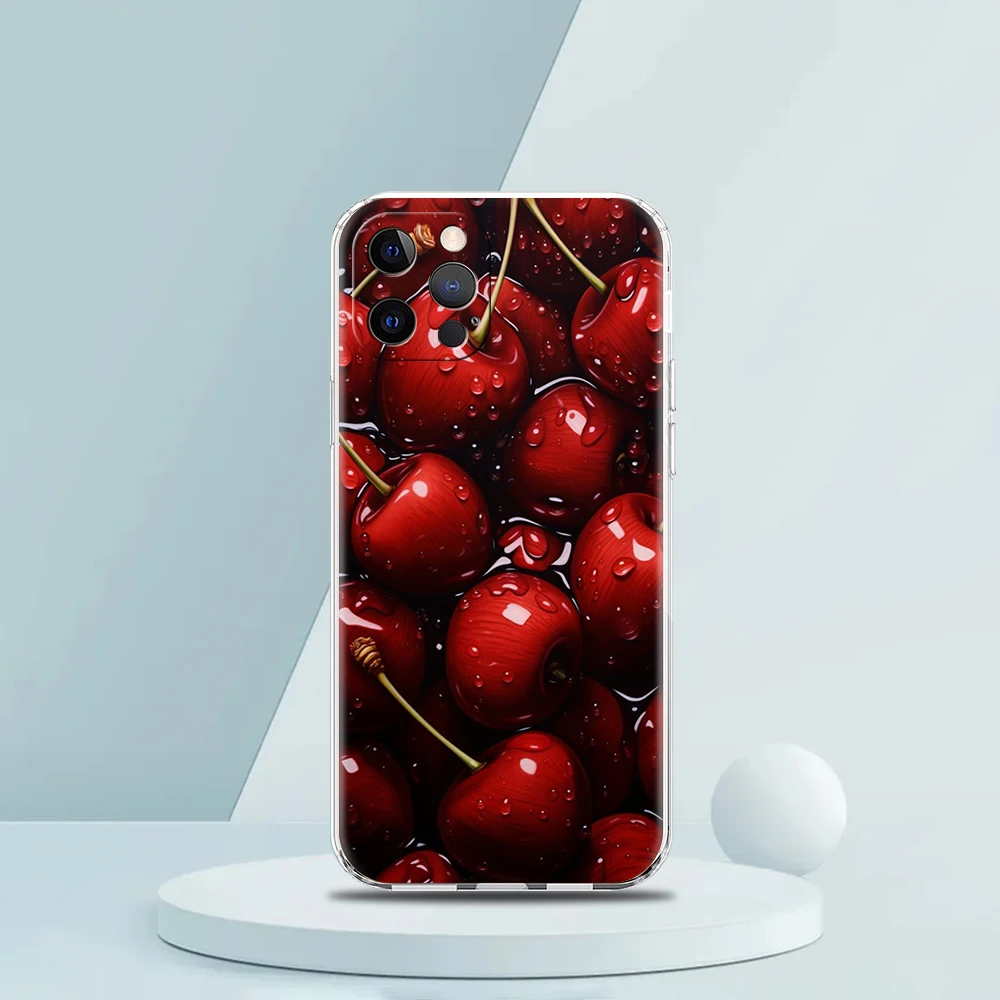 Cherries Luxury Soft Silicone Clear Phone Case