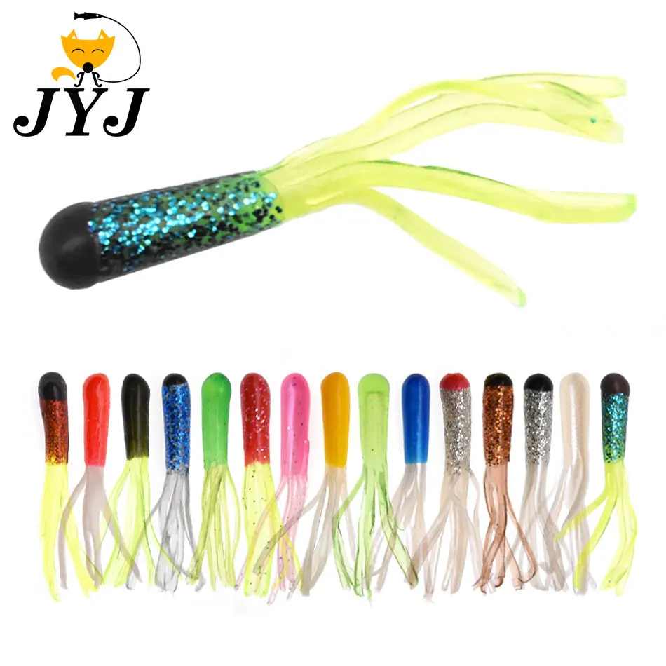 JYJ 5 cm 0,8 g kleiner weicher Schlauch-Bassköder zum Angeln, Bluegil-Barsch, Forellenmörder, Kiesel, künstlicher weicher Wurmköder