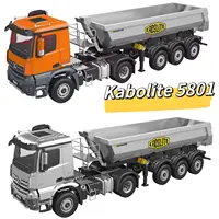 RTR Kabolite 5801 RC Tractor Truck 4X4 with 3 Axles Dump Trailer 1/14 RC Trucks Electric Lifting Trialers Cars Model Light Sound 1