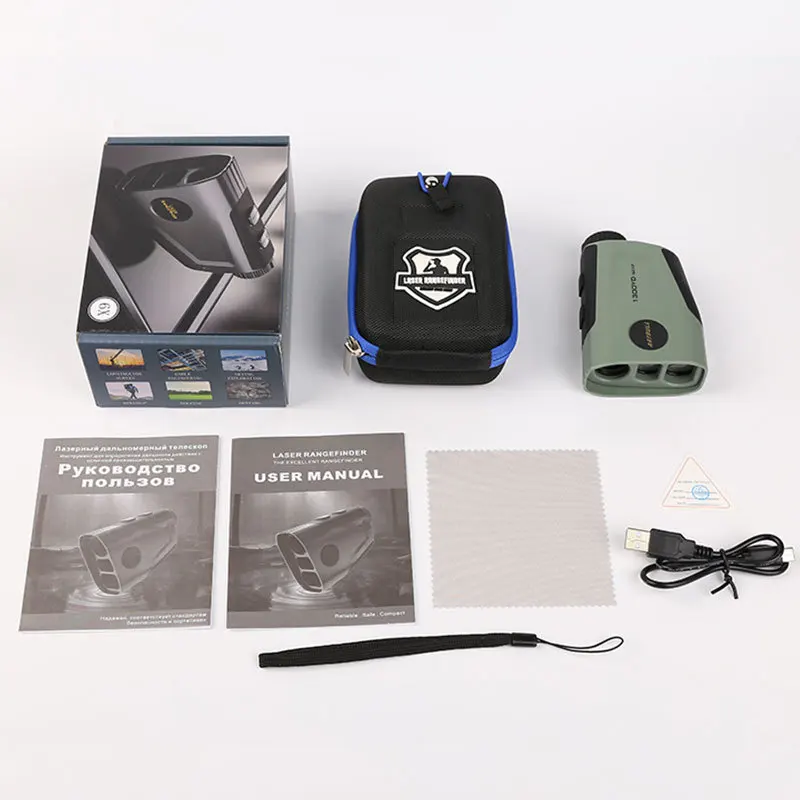 Golf Laser Rangefinder 1300Yar Telescope with Flag-Lock Slope Pin Distance Meter for Hunting Monocular 6x magnification