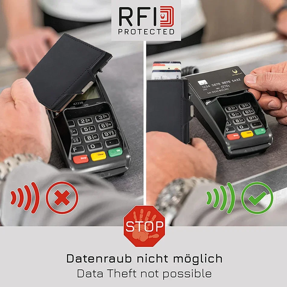 Rfid Carbon Fiber Kaarthouder Mannen Portefeuilles Slanke Dunne Broekzak Id Bank Credit Kaarthouder Case Aluminium Minimalistische Smart Wallet