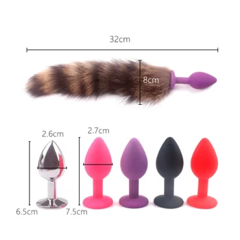 1PCS Anal Plug Fox Tail For Woman Men Anal Massage Stimulate Erotic Toys Dildo SM Role Play Adult Sex Products Flirt Tools 6