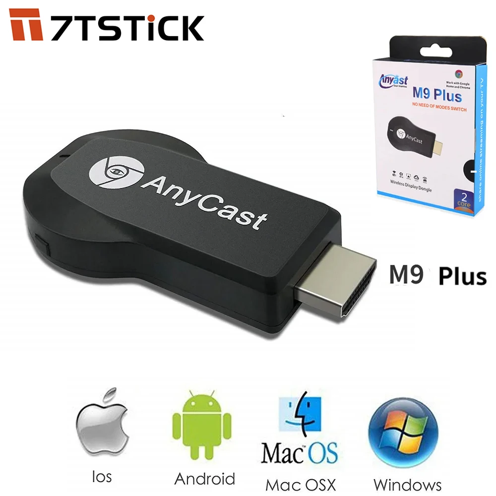 

7T STICK Anycast M9 Plus Wireless Display Dongle Receiver Mirascreen Phone Mirror Screen DLNA Wifi Airplay Miracast TV Stick