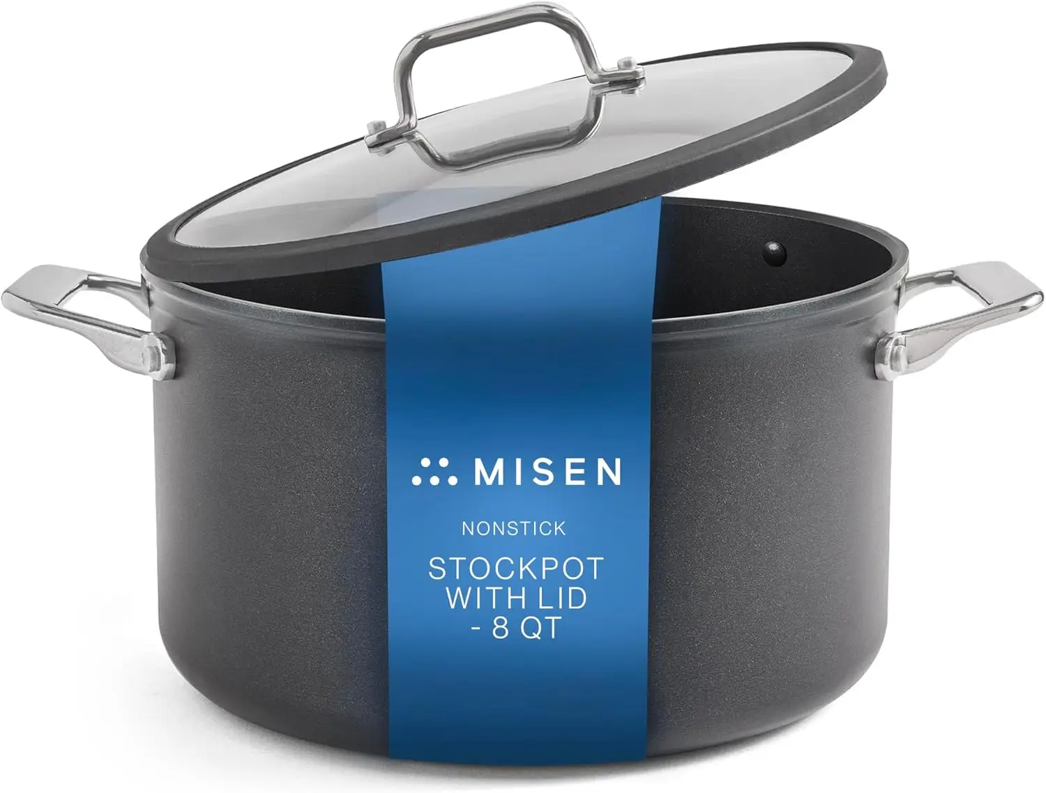 Lid-8 QT Stew & Soup Pot-Stay Cool Handles, Induction Ready, Non-toxic Coating for Large Family Cooking, Simmering Soups