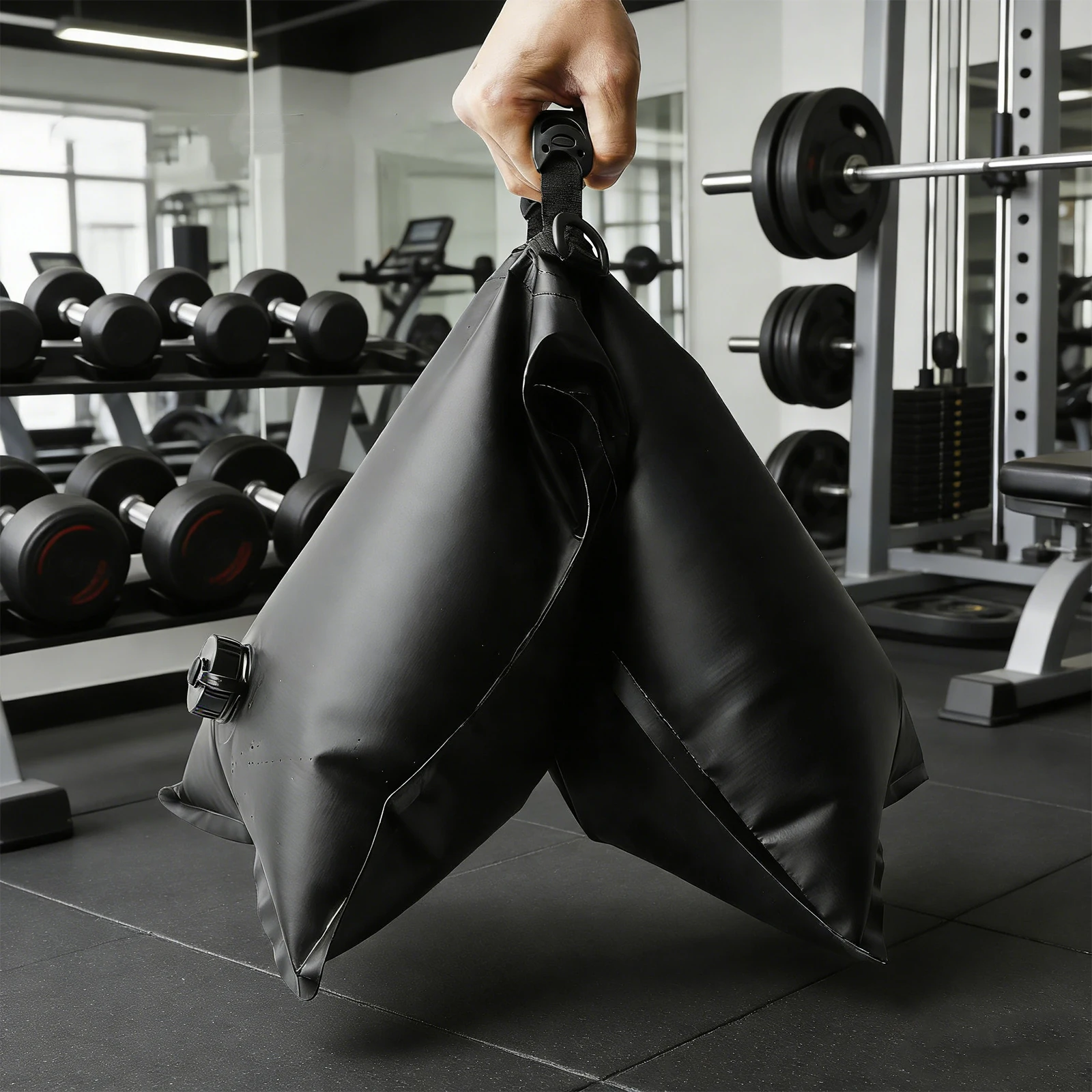 20KG 두꺼운 물주머니, 누수 방지 중력 물백, 재사용 가능한 접이식 스탠드 베이스 샌드백 (체육관 피트니스 장비용)