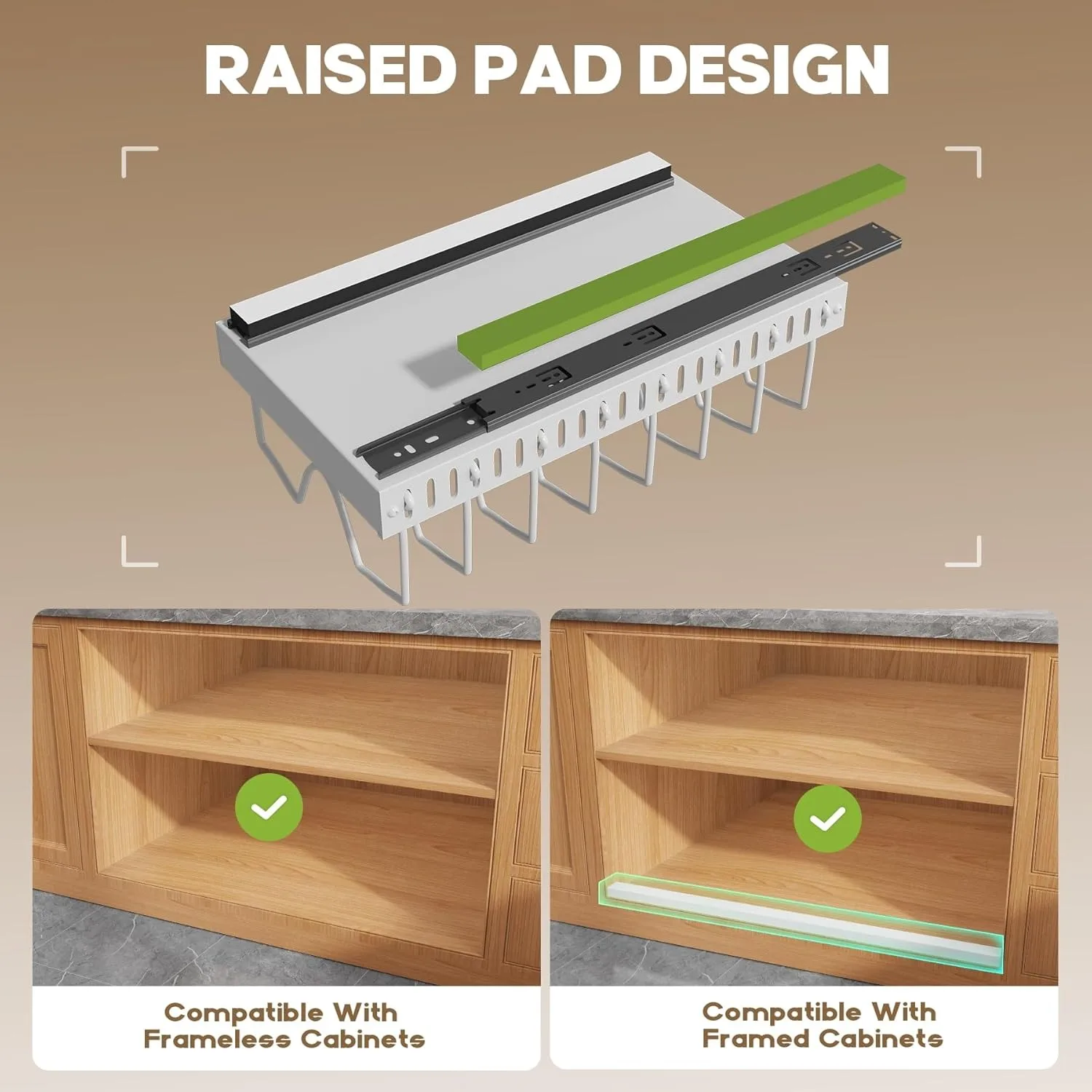 Pull Out Pots and Pans Organizer Under Cabinet, Sliding Lid Holder and Pan Rack in Kitchen, Slide Out inside Cabinet Storage