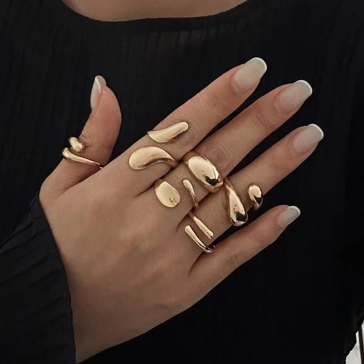 Hip Hop Geometric Smooth Ring Womens Punk Party Daily