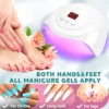 72W UV Nail Lamp Professional 24 LEDs Nail Dryer with 3 Timer Settings Quick-drying Manicure Lamp for Curing All Nails Gel 6