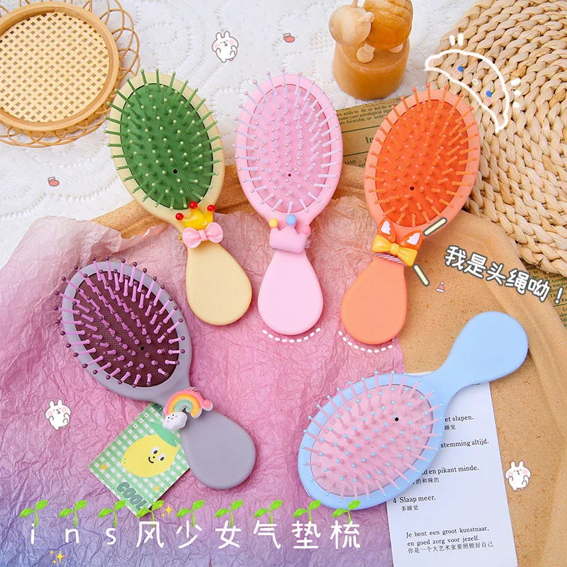 

Travel Foldable Hair Comb with Mirror Brush Massage Anti Static Hair Comb Hairdressing Personality Hairpin Styling Combs Tool