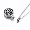 Custom Engraving Round Life Tree Stainless Steel Peaceful Tree Urn Pendant Necklace Memorial Ash Keepsake Cremation Jewelry 1