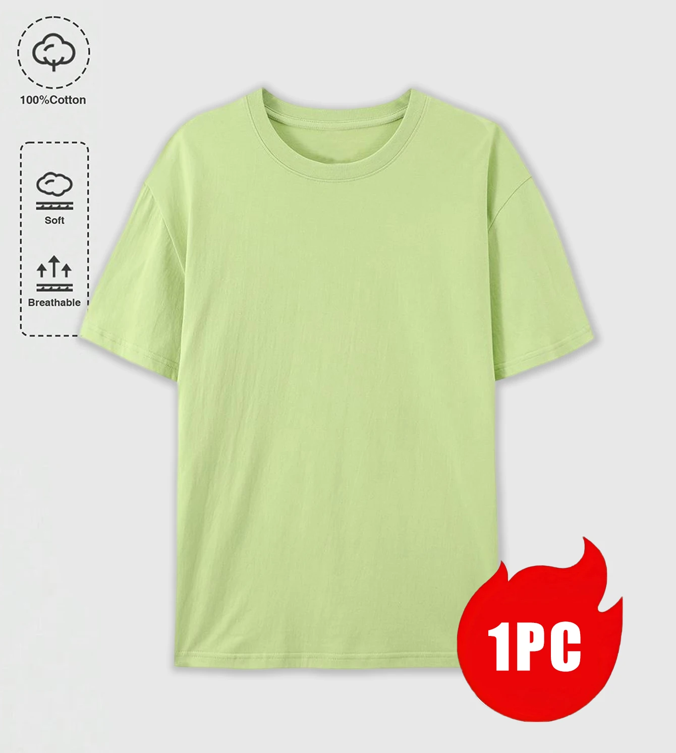 3-teiliges Set Baumwoll-T-Shirts für Herren Retro Mehrfarbig Übergroß Kurzarm Mode Paar-Kleidung Unisex Weiche Basis-Bekleidung – Detail 26