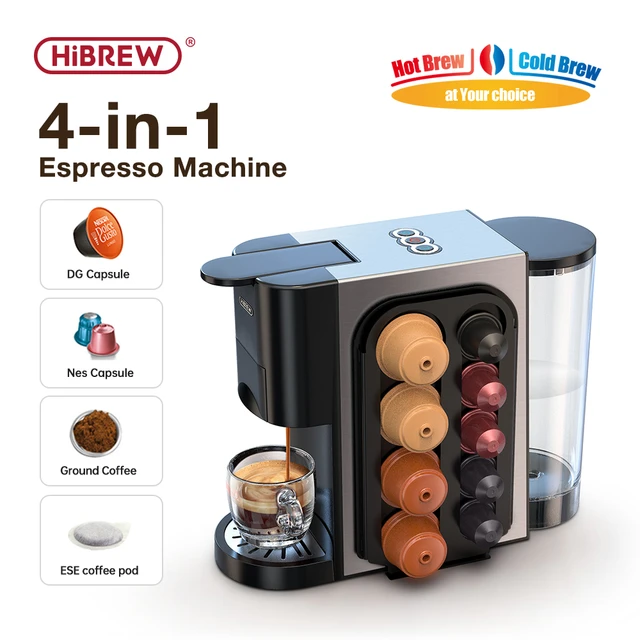 HiBREW Coffee Machine Cafetera Hot/Cold 5in1 Multiple 19Bar Dolce Gusto  Milk&Nexpresso Capsule ESE pod Ground Coffee H3A