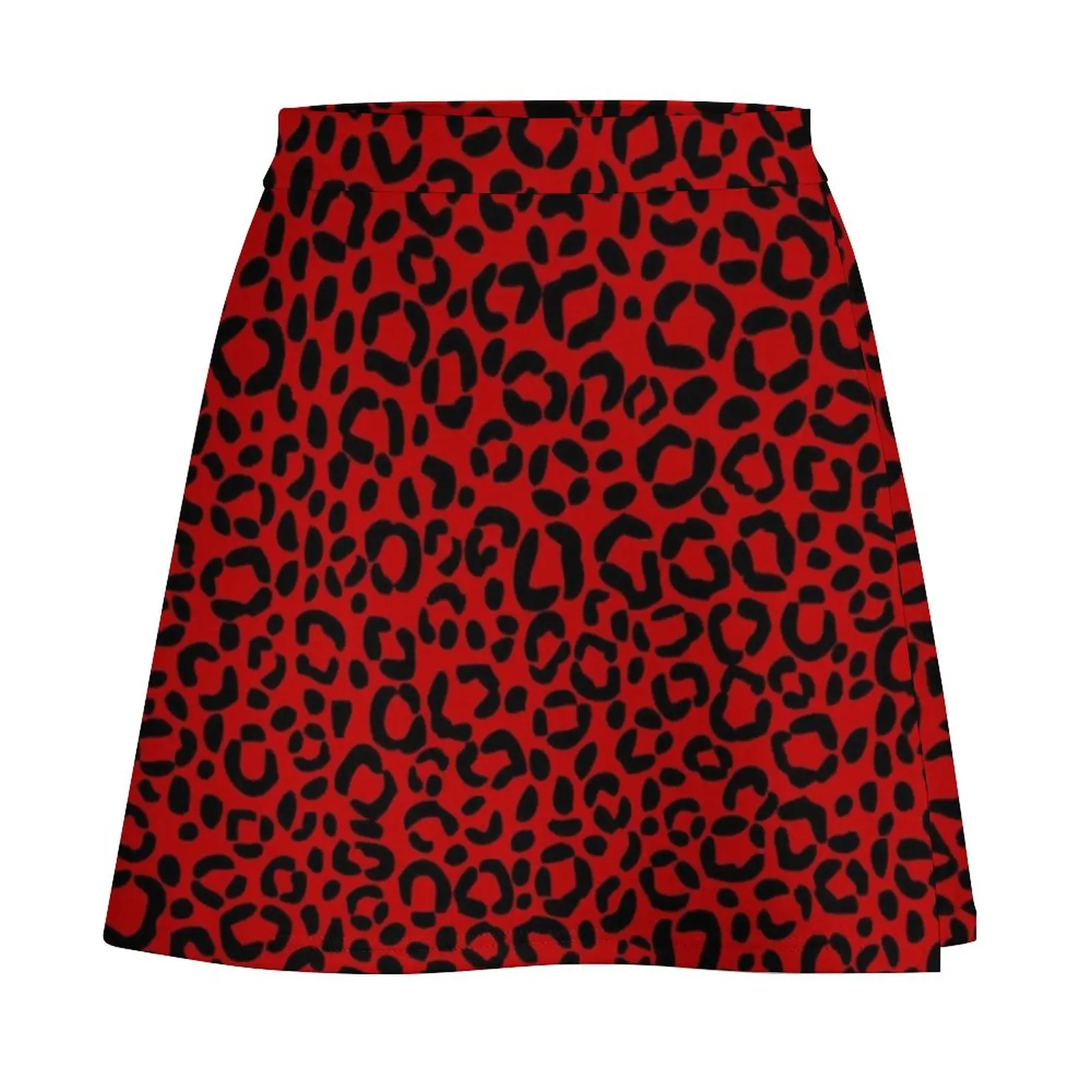 Sassy Red and Black Leopard Print Pattern Design Mini Skirt womans clothing skirts for women 2024 Skirt shorts new in clothes
