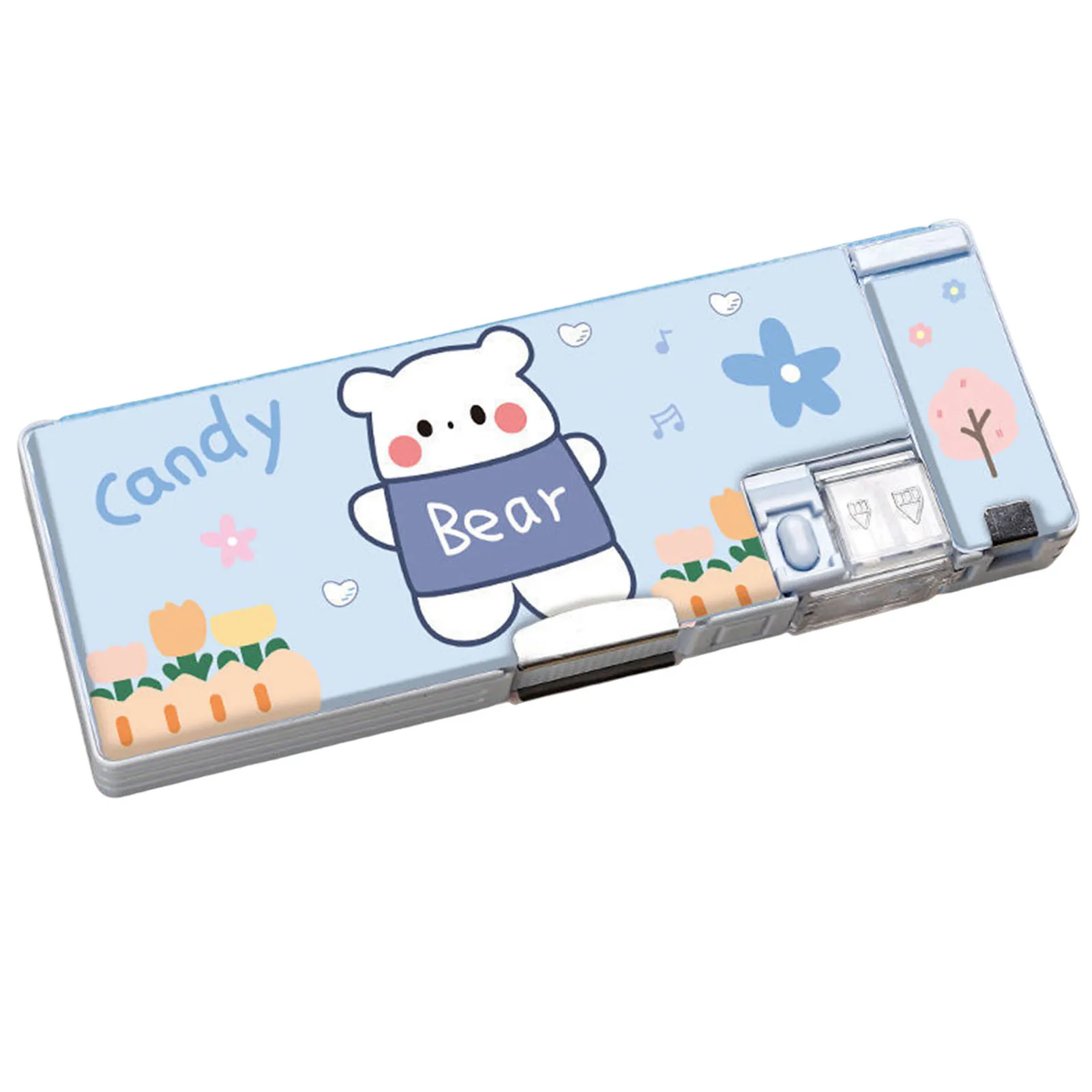 Cartoon Pencil Case Multifunctional Magnetic Sleeve Plastic Double-sided Stationery Case Children's and Student Pencil pencil cases stationery box pen storage bag