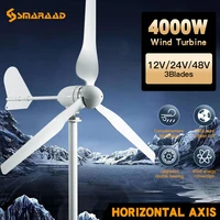 15kwh/วัน EU D-free การจัดส่ง 4000W 48V แนวนอนในครัวเรือน 220V ฟาร์มลมพร้อมระบบเซลล์แสงอาทิตย์ 1