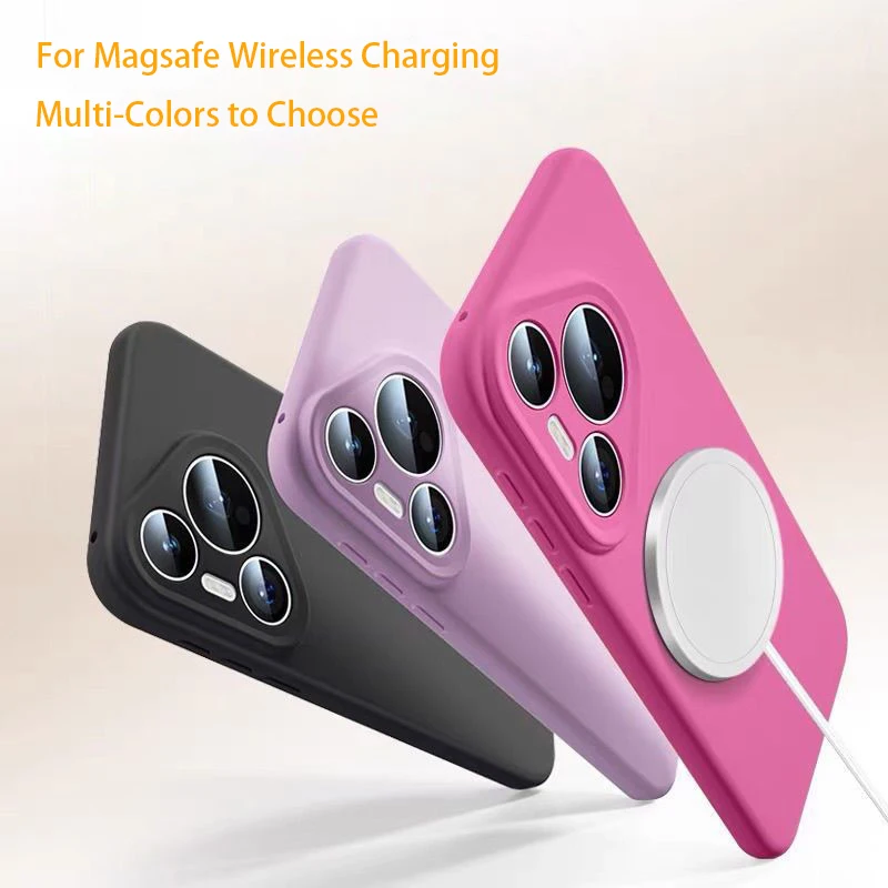 Wireless Charging Magnetic Liquid Silicone Soft Skin Phone Case