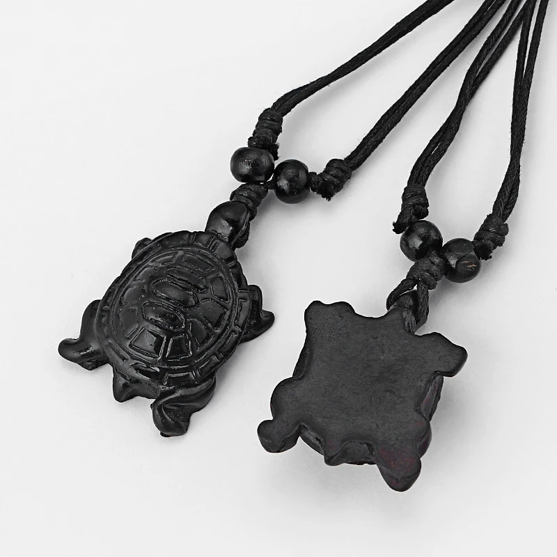 12pcs/lot Imitation Yak Bone Cute Tortoise Pendant Necklace Hawaii Tribal Surfer Sea Turtles Charms Necklaces Amulet Gifts