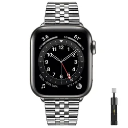 Premium Stainless Steel Bracelet Band - Series 9 8 7 45mm (Silver T)