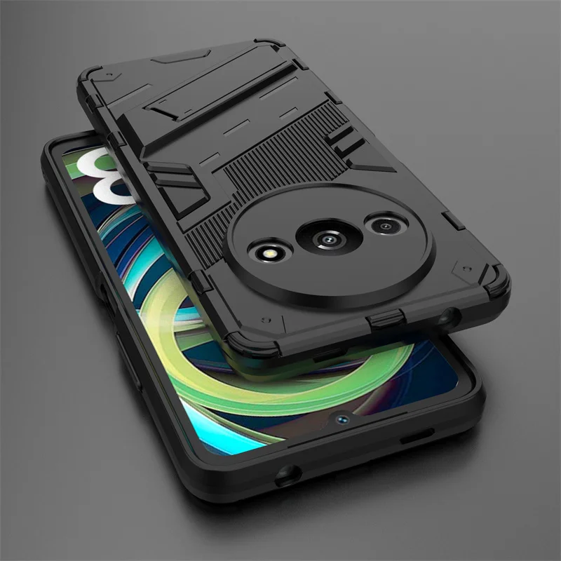 Magnetic Stand Armor Back Cover for 4G Smartphone - Durable Protective Case