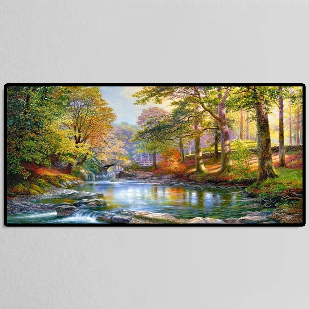 5D Full Round Diamond Painting Embroidery Mountain Scenery DIY Home Decoration