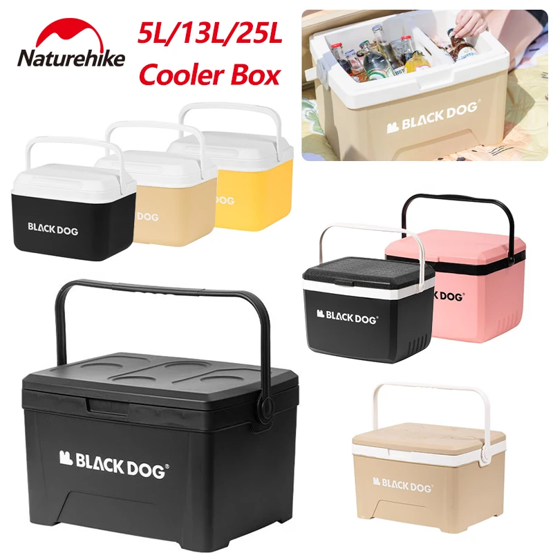 Naturehike BLACKDOG Camping Ice Box 5L/13L/25L Outdoor Large Capacity Mobile Thermal Cooler Box Fishing Incubator Car PP Bucket