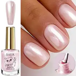 Radiant Pink Pearlescent Nail Polish - Quick - Drying, Long - Lasting, Pearly Shine Finish (E003)