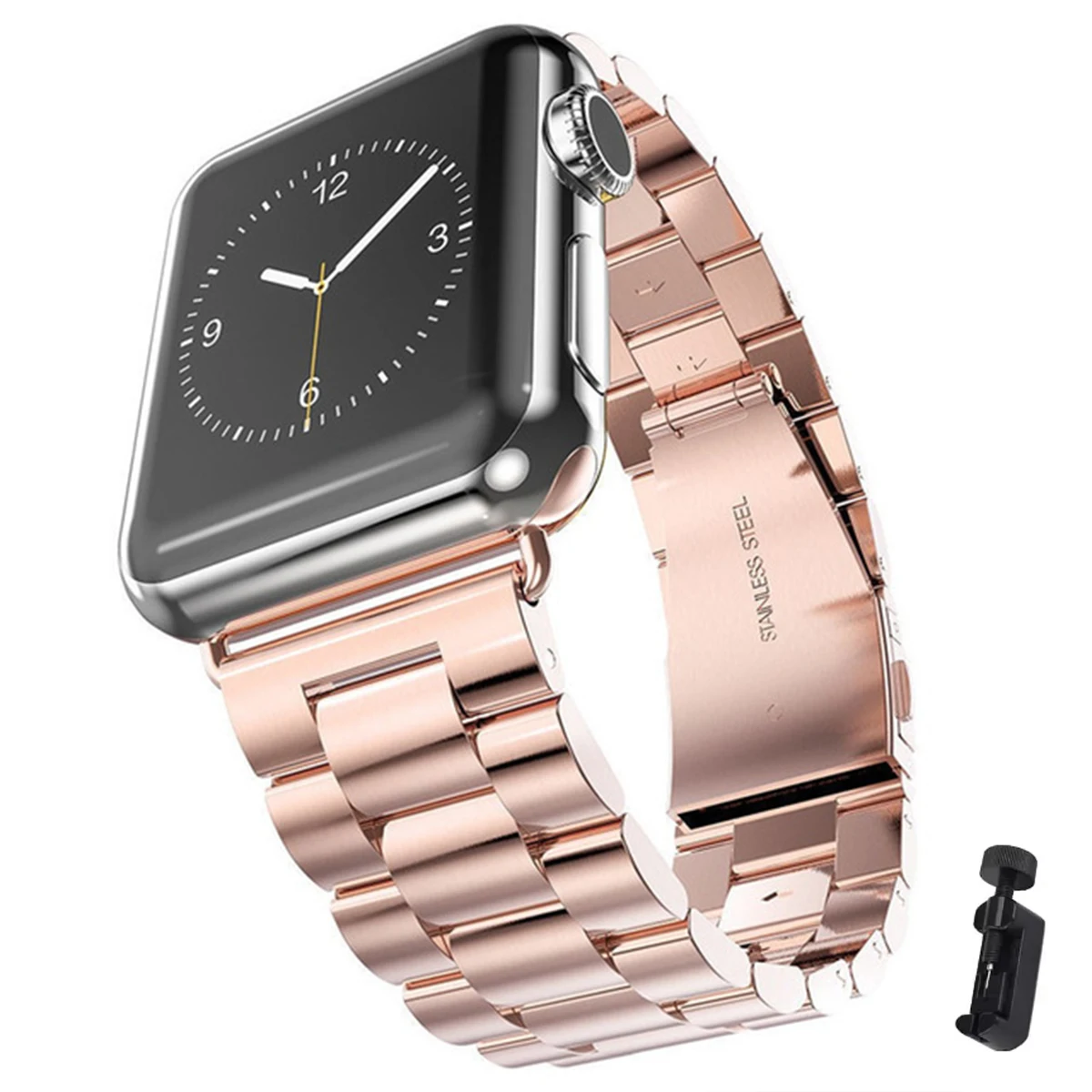Elegant Stainless Steel Watch Strap - Premium Metal Bracelet Band