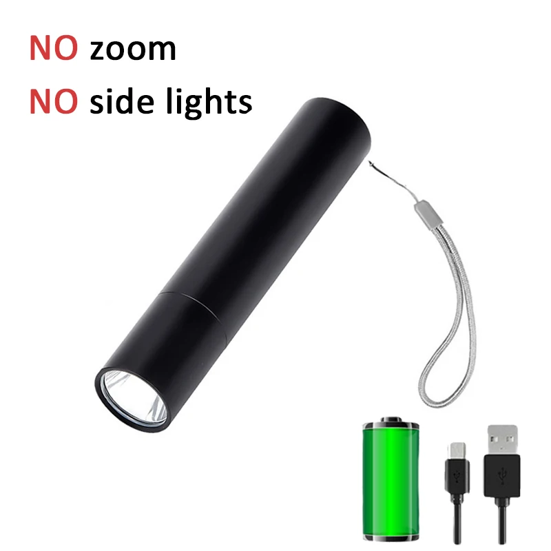 Mini linterna LED recargable linterna portátil de carga USB Banco de alta  potencia para acampar resistente al agua de largo alcance linternas led de alta  potencia mini linterna lampara recargable linterna pequeña 