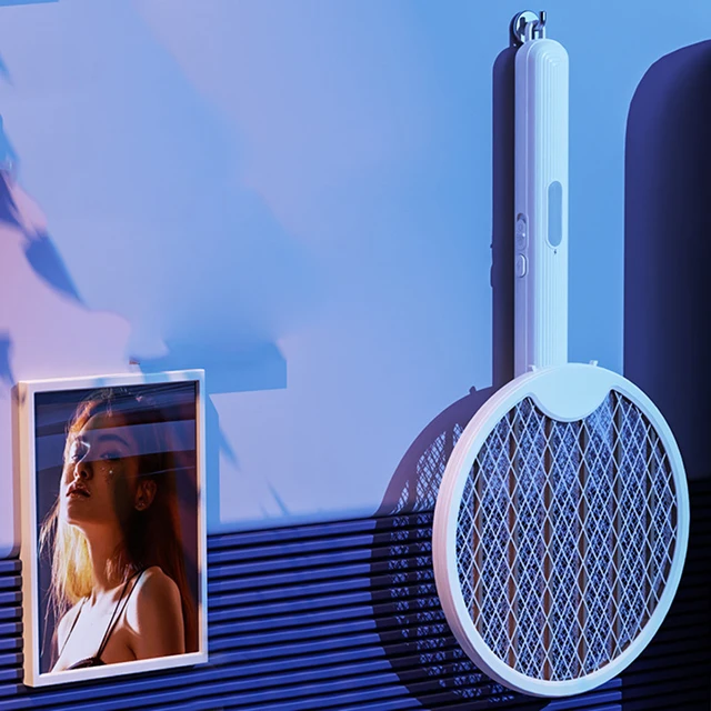 2-In-1 Szúnyog Ütő Usb Újratölthető Rovar Gyilkos Biztonsági Védő Háló Háztartások Otthoni Hálószobához - Image 3