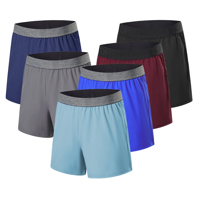 Men's Gym Shorts  Summer Outdoor Fitness Running Casual Elastic Waist Colorblocking Pockets Menswear Quick Dry Shorts  Pants