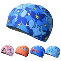 Swimming Cap for Children Elastic Fabric Cute Cartoon for Long Hair Lovely Kids Protect Ears Swim Pool Hat for Boys Girls Swim 1