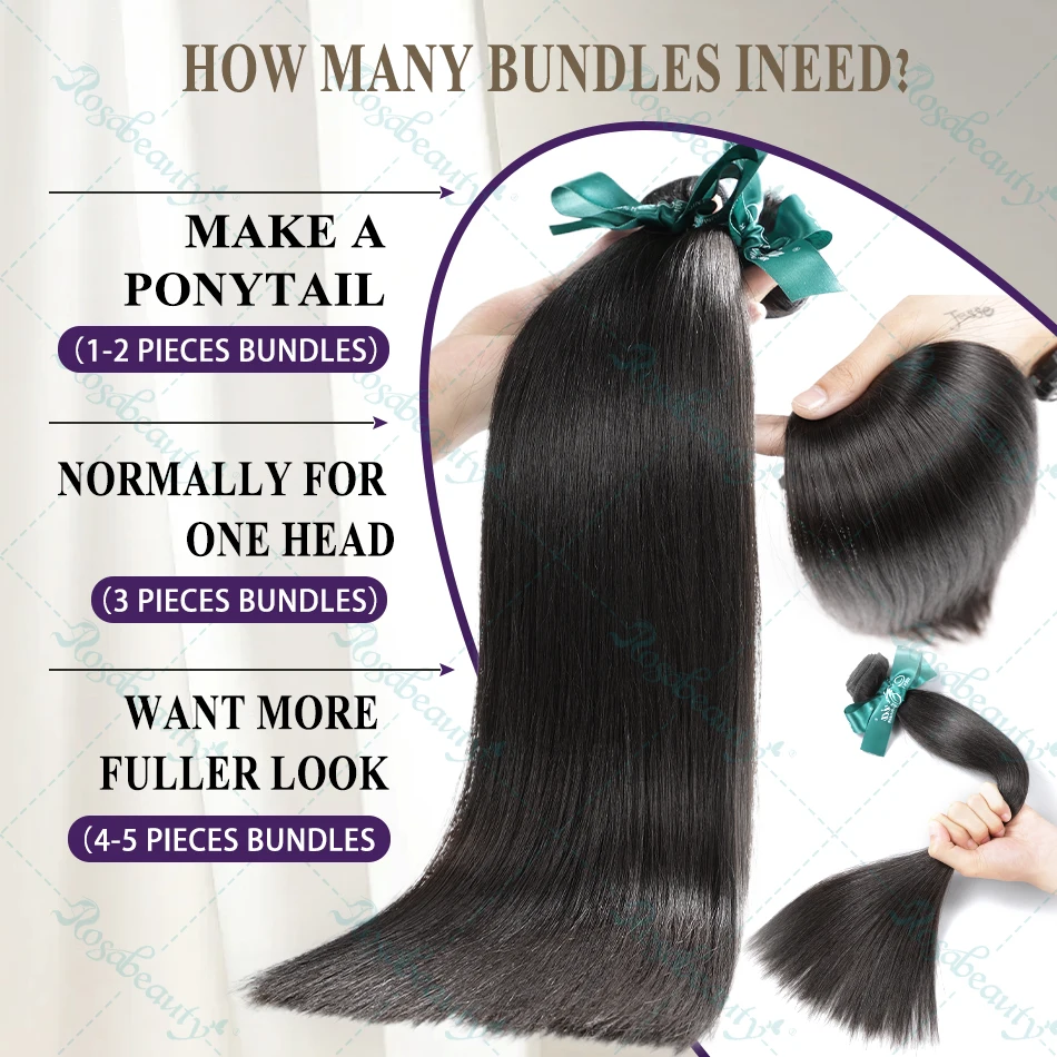 30 32 40 Inch Bundles 3/4 Pcs Bone Straight Brazilian Remy human hair extensions Raw Hair Extensions Tissage For Women