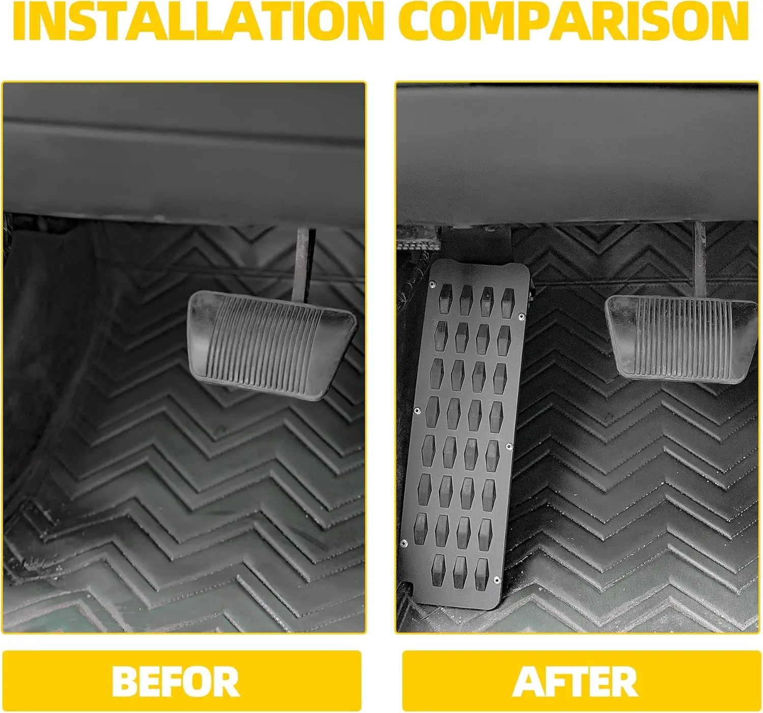 Internal Dead Pedal Driver Left Foot Rest Pedal Compatible with 2007- Jeep Wrangler JK & JKU