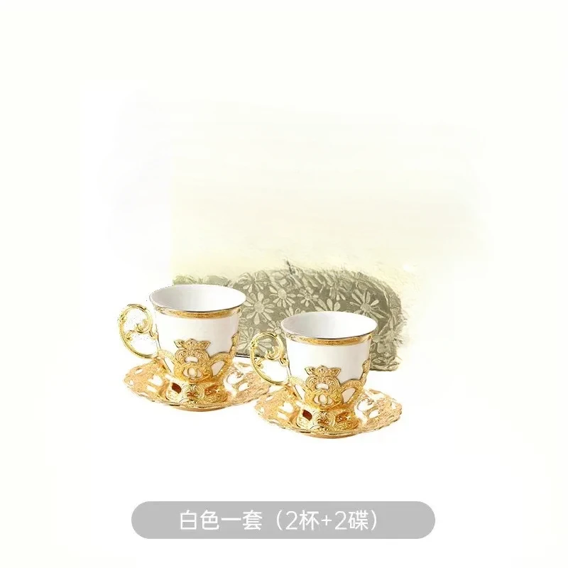 أكواب قهوة تركية ذهبية على الحدود رمضان ، طقم أكوا...