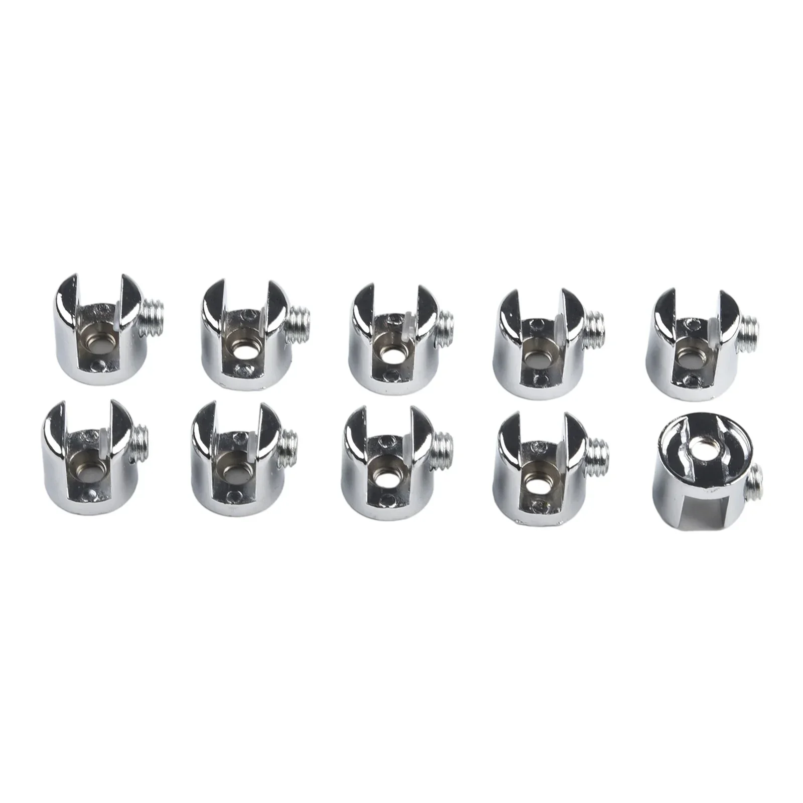 Clips Glass Bracket Clamp Silver Zinc Alloy 10pcs Chrome For Fixing Bathroom Glass Holders Home Shelf Support Shelves 5