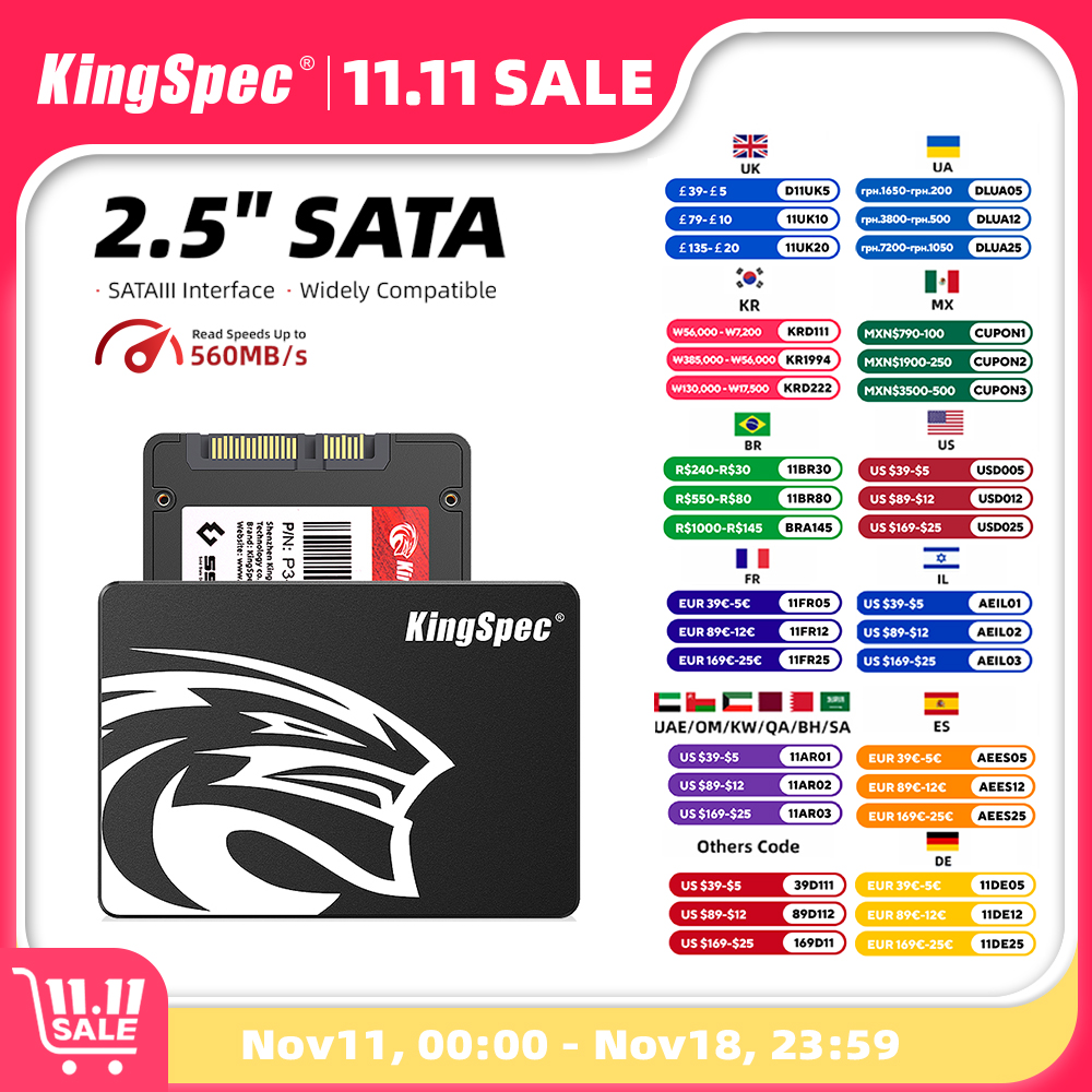 KingSpec SATA SSD Hard Drive 128gb 256gb 512gb 1TB 2TB 480gb 960gb SATA3 Disks Laptop Internal Hard Drive HDD Hard Disk for PC