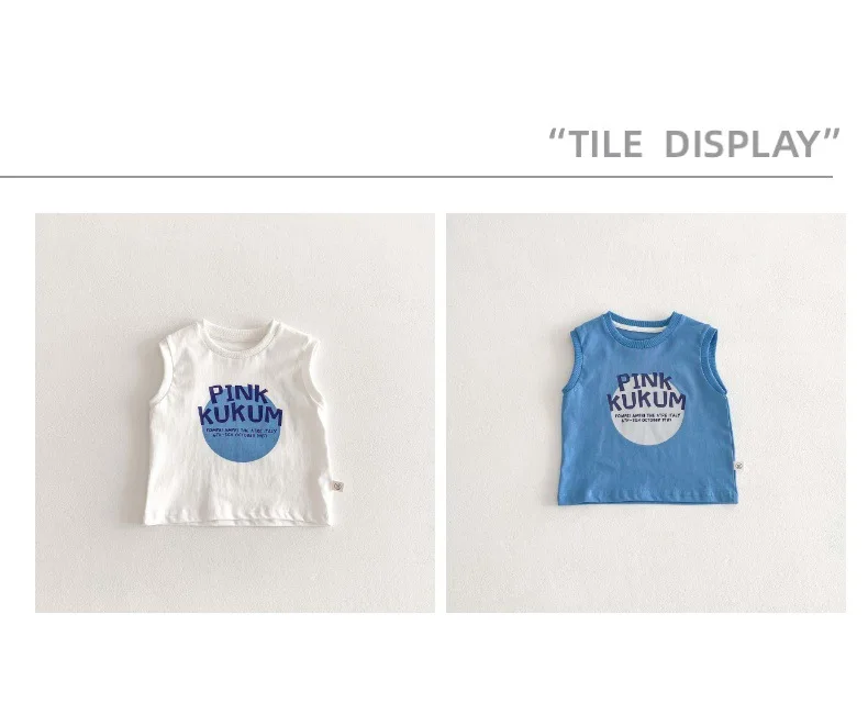 Description Picture 4 of itemBoys' Summer Korean Tank Top 2025 Children's Sleeveless T-shirt Handsome Letter Solid Color Top Versatile