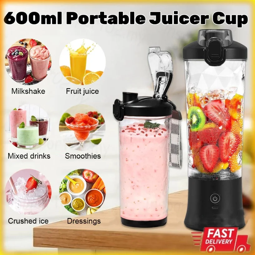Mini Portable Blender Electric Fruit Juicer Smoothie Orange Fresh Juice Blender Multifunction Rechargeable Portable Juicer Mixer 5