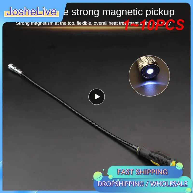 

1~10PCS Spring Magnetic Suction Bar Telescopic Led Pickup Magnetic Claw Hand Tool Handle Flexible Grabber Flexible Strong