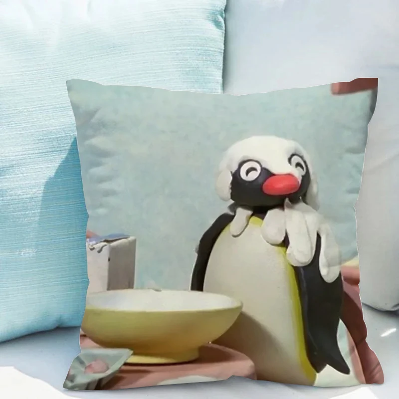 

P-pingu Cushion Covers Pillowcases Home Decoration Accessories Bed Cushions of Modern Sofa Cover Couch Pillows for Bedroom 40x40