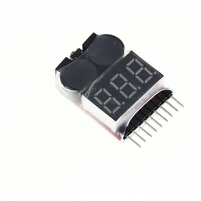 1-8S Battery Low Voltage Buzzer Alarm Lipo Voltage Indicator Checker Tester 2in1 battery tester voltage tester lithium battery tester