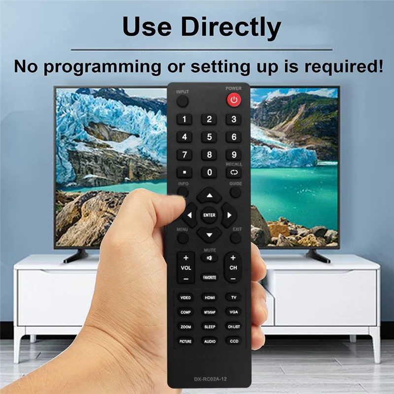 Black Remote Control For Dynex DX-32E250A12 DX-24E150A11 DX